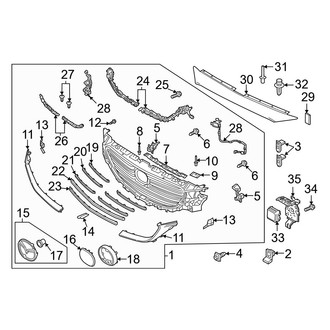 Mazda OE - Front Bumper & Grille - Grille & Components (With Illumination, With Trim Inserts), (Signature)