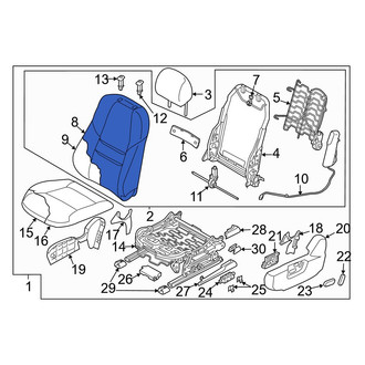 Mazda OE - Front Left Seat Back Cushion Cover
