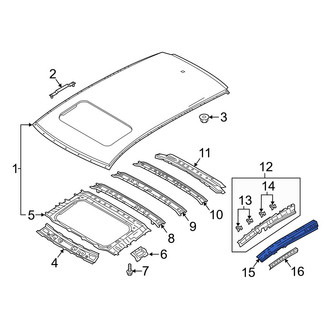 Mazda OE - Left Inner Roof Side Rail Reinforcement
