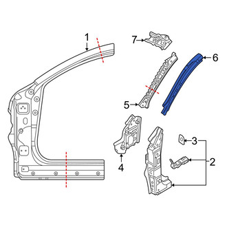 Mazda OE - Left Upper Body A-Pillar Reinforcement
