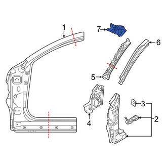 Mazda OE - Left Upper Body A-Pillar Reinforcement Plate