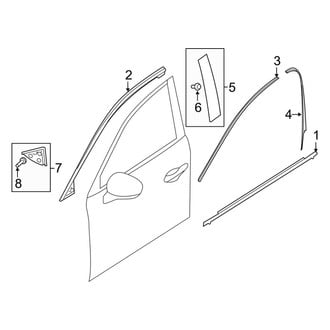 Mazda OE - Front Door - Exterior Trim (Upper Moldings)