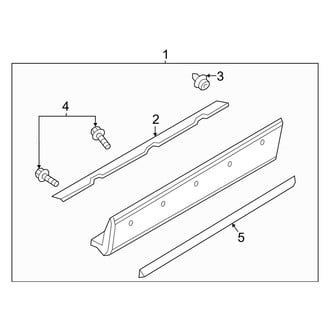 Mazda OE - Front Door - Exterior Trim (Lower Moldings, With Bright Insert), (Grand Touring / Signature)