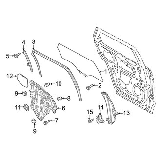 Mazda OE - Rear Door - Glass & Hardware