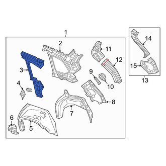 Mazda OE - Left Upper Body C-Pillar Reinforcement