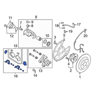 Mazda OE - Rear Disc Brake Hardware Kit