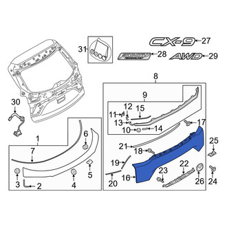 Mazda OE - Rear Lower Liftgate Finish Panel