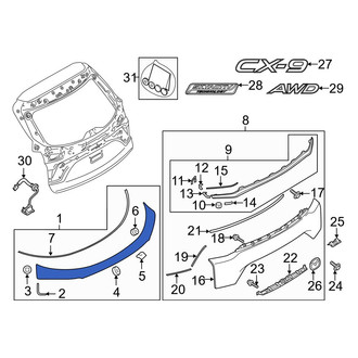 Mazda OE - Rear Upper Liftgate Finish Panel