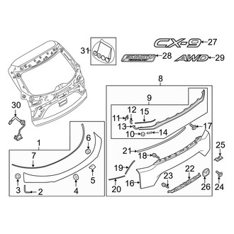 Mazda OE - Lift Gate - Exterior Trim