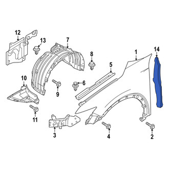 Mazda OE - Front Left Fender Seal