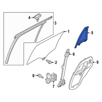 Mazda OE - Rear Left Vent Window Assembly