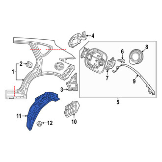 Mazda OE - Rear Right Quarter Panel Splash Shield