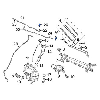 Mazda OE - Front Left Windshield Washer Nozzle