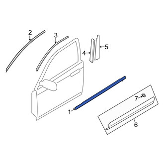 Mazda OE - Front Left Door Window Belt Weatherstrip