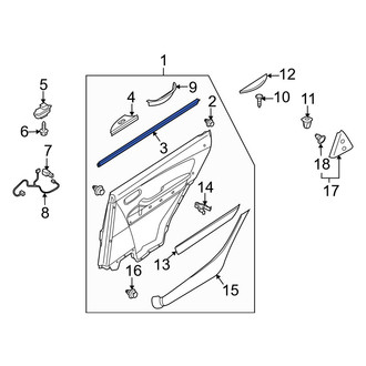 Mazda OE - Front Left Door Window Belt Weatherstrip