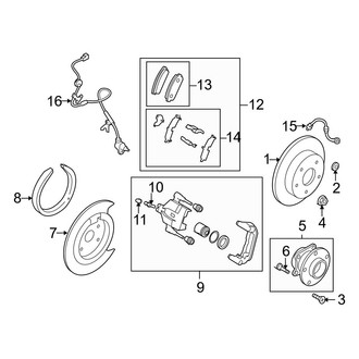 Mazda OE - Rear Suspension - Brake Components (AWD)