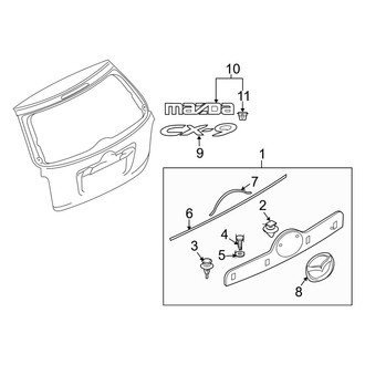 Mazda OE - Lift Gate - Exterior Trim (With Bright)