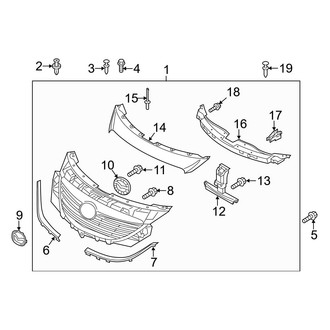 Mazda OE - Front Bumper & Grille - Grille & Components