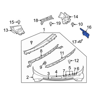 Mazda OE - Front Right Upper Cowl Molding