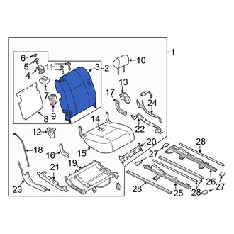 Mazda OE - Center Right Seat Back Cushion Cover