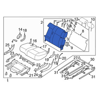 Mazda OE - Center Left Seat Back Cushion Cover