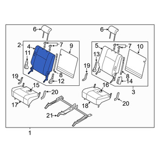 Mazda OE - Rear Right Seat Back Cushion Cover