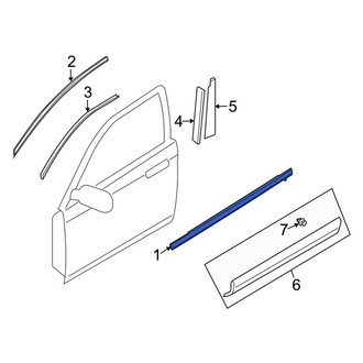 Mazda OE - Front Left Door Window Belt Weatherstrip
