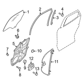 Mazda OE - Rear Door - Glass & Hardware