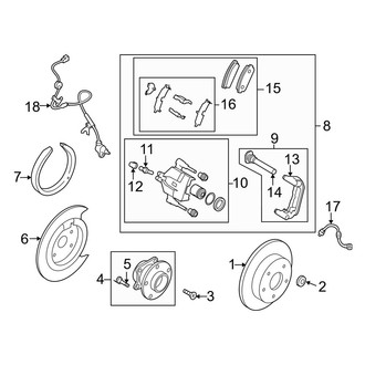 Mazda OE - Rear Suspension - Brake Components (AWD)