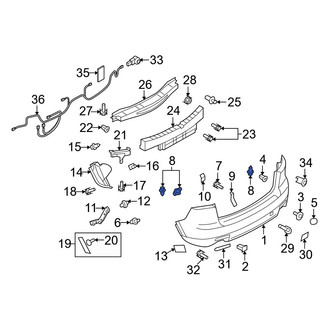 Mazda OE - Rear Bumper Cover Retainer