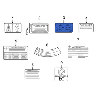 Mazda OE - A/C System Information Label