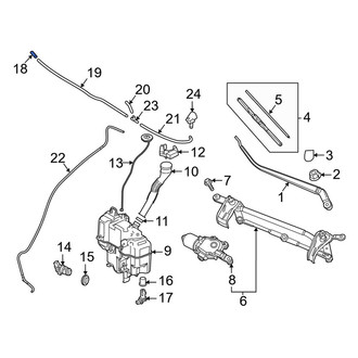 Mazda OE - Front Upper Windshield Washer Hose