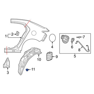 Mazda OE - Quarter Panel Splash Shield Nut