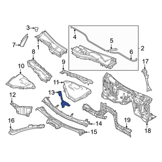 Mazda OE - Left Cowl Grille Panel Bracket