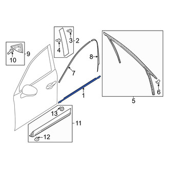 Mazda OE - Front Left Door Belt Molding