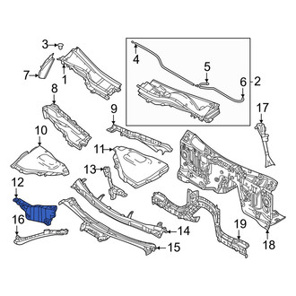 Mazda OE - Right Cowl Grille Panel Bracket