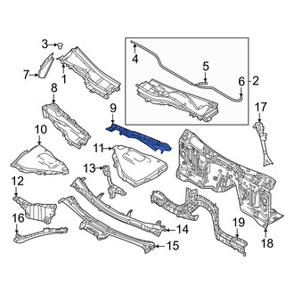 Mazda OE - Front Left Cowl Grille Panel