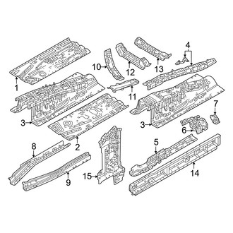 Mazda OE - Pillars, Rocker & Floor - Floor & Rails (2.5L)