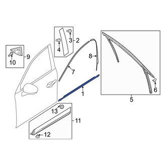 Mazda OE - Front Right Door Belt Molding