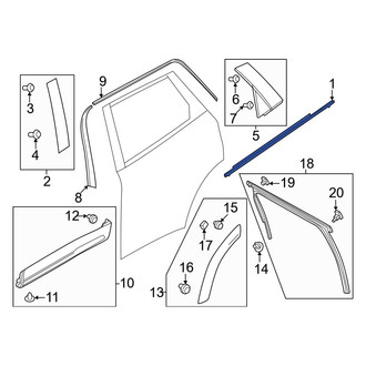 Mazda OE - Rear Left Door Belt Molding