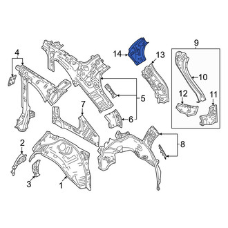 Mazda OE - Left Upper Body D-Pillar Reinforcement