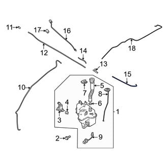 Mazda OE - Front Windshield Washer Hose