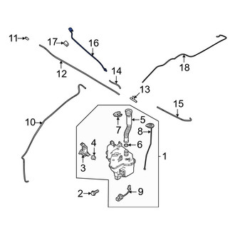 Mazda OE - Front Left Windshield Washer Nozzle
