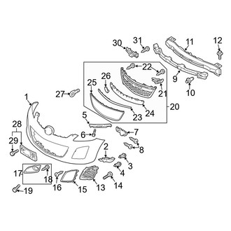 Mazda OE - Front Bumper - Bumper & Components (With Fog Lamps)