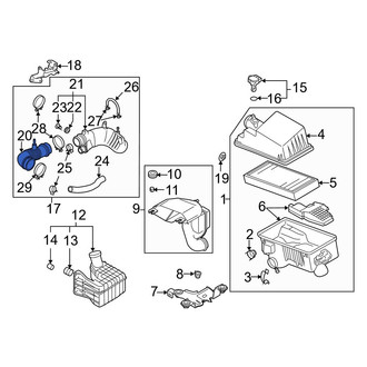 Mazda OE - Front Left Engine Air Intake Hose