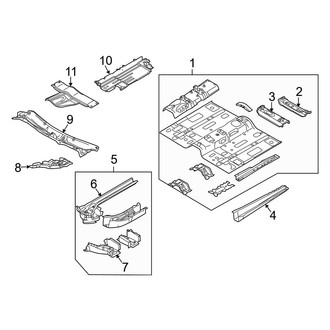 Mazda OE - Pillars, Rocker & Floor - Floor & Rails
