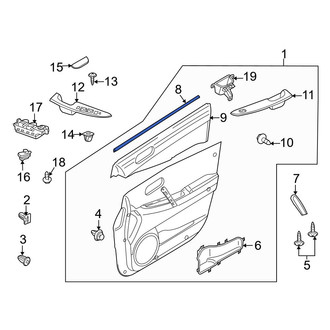 Mazda OE - Front Left Inner Door Window Belt Weatherstrip