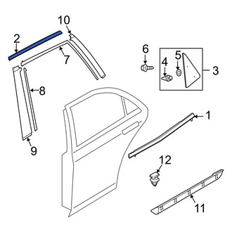 Mazda OE - Rear Left Upper Door Belt Molding