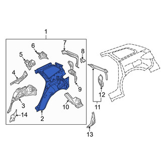 Mazda OE - Rear Left Inner Quarter Panel