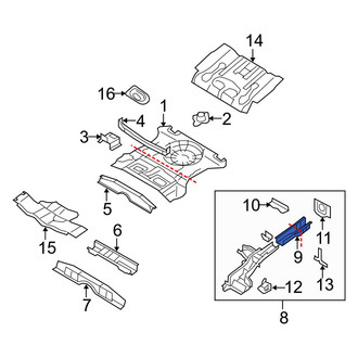 Mazda OE - Rear Left Floor Side Rail Reinforcement